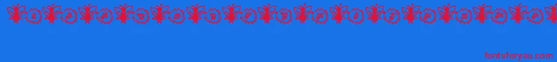 フォントFairySparkle – 赤い文字の青い背景