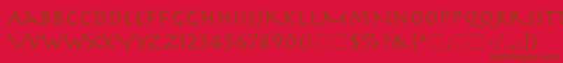SpartaSsi-Schriftart – Braune Schriften auf rotem Hintergrund