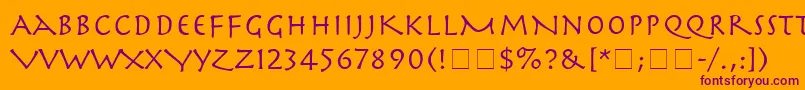SpartaSsi-fontti – violetit fontit oranssilla taustalla