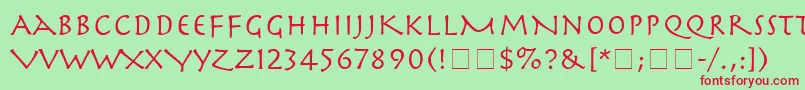 SpartaSsi Font – Red Fonts on Green Background