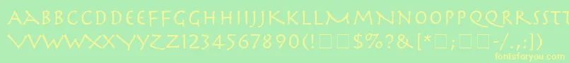 SpartaSsi Font – Yellow Fonts on Green Background