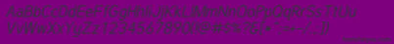 フォントTuffyItalic – 紫の背景に黒い文字