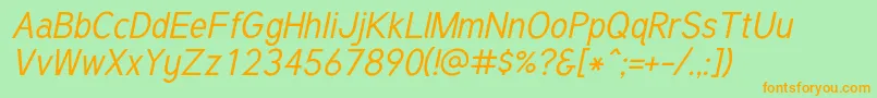 TuffyItalic Font – Orange Fonts on Green Background