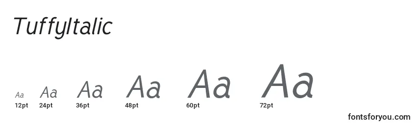 Размеры шрифта TuffyItalic