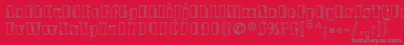 Sfavondaleoutline-fontti – harmaat kirjasimet punaisella taustalla