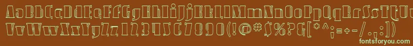 Sfavondaleoutline-fontti – vihreät fontit ruskealla taustalla