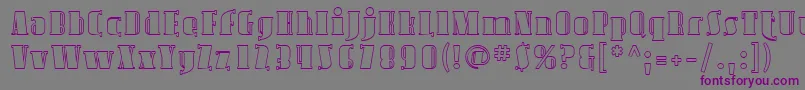 Czcionka Sfavondaleoutline – fioletowe czcionki na szarym tle