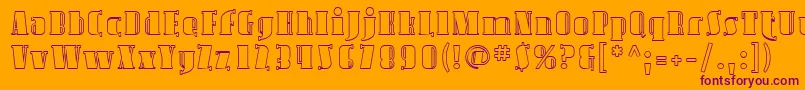 Sfavondaleoutline-Schriftart – Violette Schriften auf orangefarbenem Hintergrund