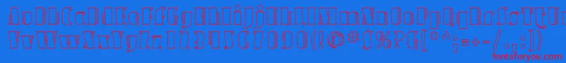 Шрифт Sfavondaleoutline – красные шрифты на синем фоне