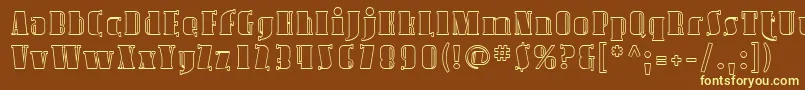 Шрифт Sfavondaleoutline – жёлтые шрифты на коричневом фоне