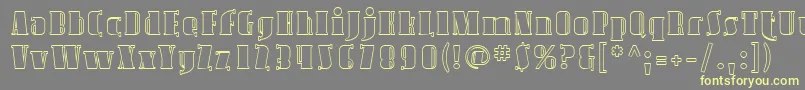 Sfavondaleoutline-Schriftart – Gelbe Schriften auf grauem Hintergrund