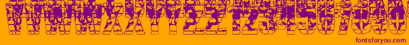 フォントCercaOfSkulls – オレンジの背景に紫のフォント