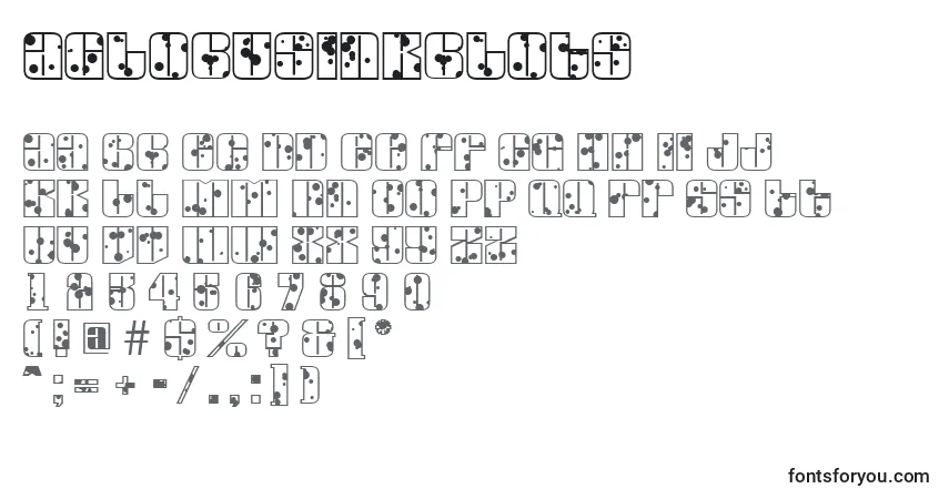 AGlobusinkblots-fontti – aakkoset, numerot, erikoismerkit