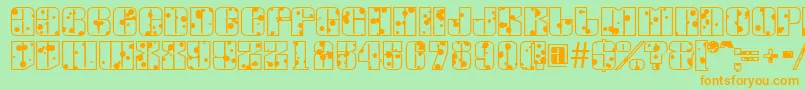 AGlobusinkblots Font – Orange Fonts on Green Background