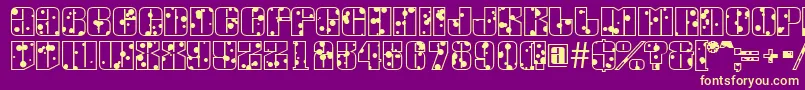 AGlobusinkblots Font – Yellow Fonts on Purple Background