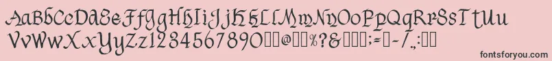 フォントHavenscriptRegular – ピンクの背景に黒い文字