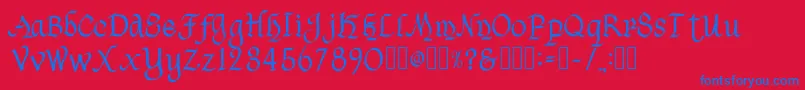 HavenscriptRegular Font – Blue Fonts on Red Background