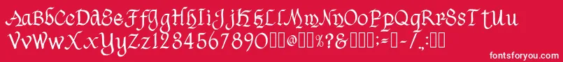 フォントHavenscriptRegular – 赤い背景に白い文字