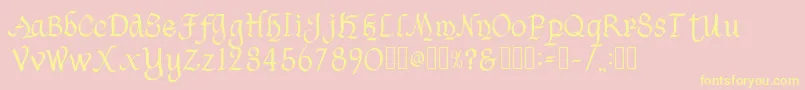 HavenscriptRegular Font – Yellow Fonts on Pink Background