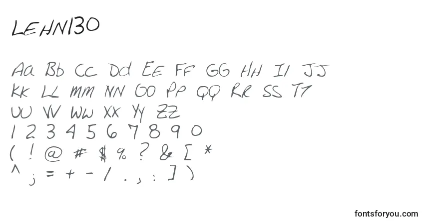 Schriftart Lehn130 – Alphabet, Zahlen, spezielle Symbole