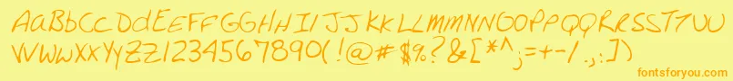 Lehn130 Font – Orange Fonts on Yellow Background