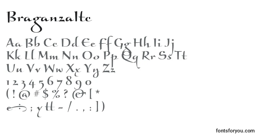 Fuente BraganzaItc - alfabeto, números, caracteres especiales