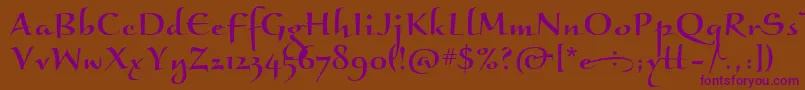 BraganzaItc Font – Purple Fonts on Brown Background