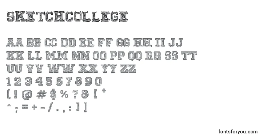 SketchCollege Font – alphabet, numbers, special characters