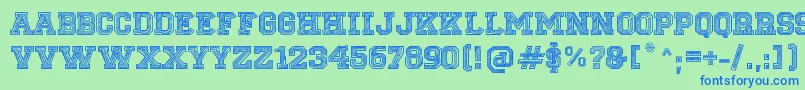 SketchCollege Font – Blue Fonts on Green Background