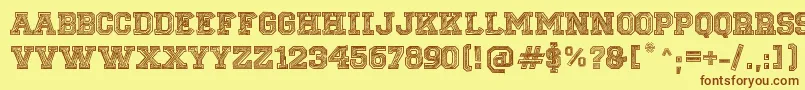 SketchCollege Font – Brown Fonts on Yellow Background