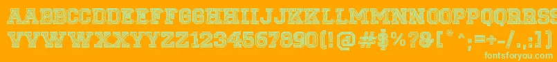 SketchCollege Font – Green Fonts on Orange Background