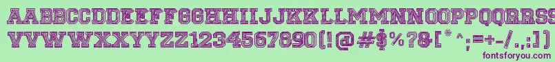 SketchCollege Font – Purple Fonts on Green Background