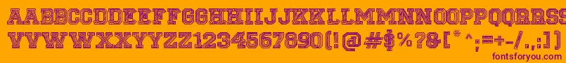 SketchCollege Font – Purple Fonts on Orange Background