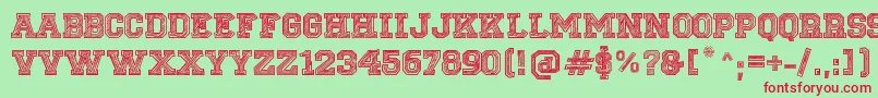 SketchCollege Font – Red Fonts on Green Background