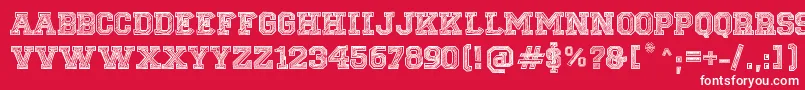 SketchCollege Font – White Fonts on Red Background