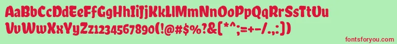 ChelaoneRegular Font – Red Fonts on Green Background