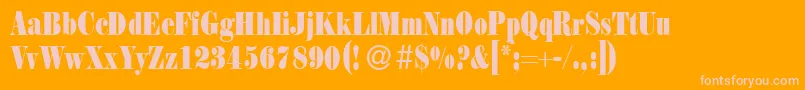 HeronRegular Font – Pink Fonts on Orange Background