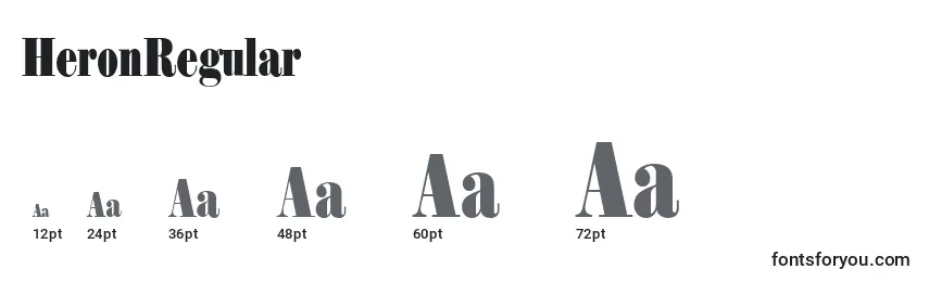 HeronRegular Font Sizes