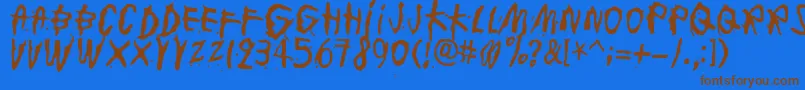 JunkohanheroOne Font – Brown Fonts on Blue Background