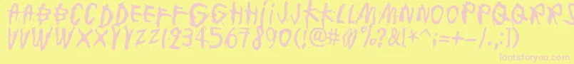 Шрифт JunkohanheroOne – розовые шрифты на жёлтом фоне