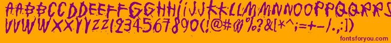 JunkohanheroOne Font – Purple Fonts on Orange Background