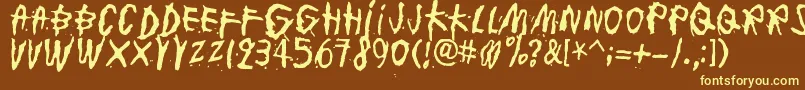 More about JunkohanheroOne Font JunkohanheroOne Font – Yellow Fonts on Brown Background