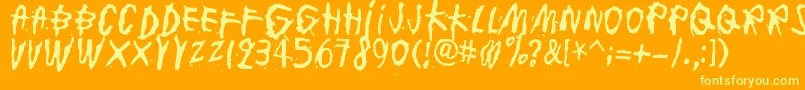 JunkohanheroOne-fontti – keltaiset fontit oranssilla taustalla