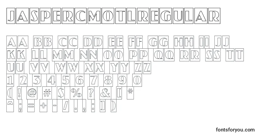 JaspercmotlRegular-fontti – aakkoset, numerot, erikoismerkit