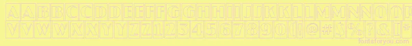 JaspercmotlRegular-fontti – vaaleanpunaiset fontit keltaisella taustalla