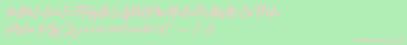 MakDah Font – Pink Fonts on Green Background