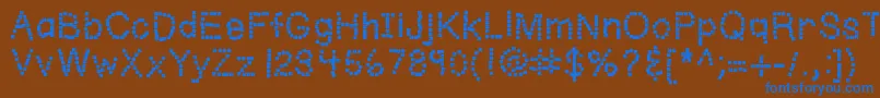 Czcionka Kbwriteitonapostit – niebieskie czcionki na brązowym tle