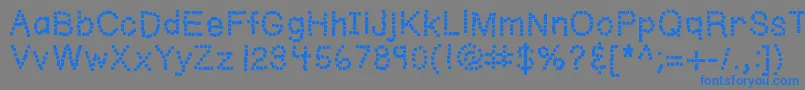 フォントKbwriteitonapostit – 灰色の背景に青い文字