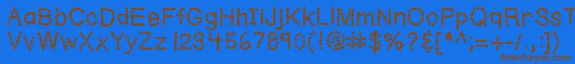 Kbwriteitonapostit Font – Brown Fonts on Blue Background