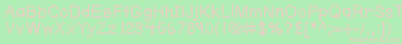フォントKbwriteitonapostit – 緑の背景にピンクのフォント